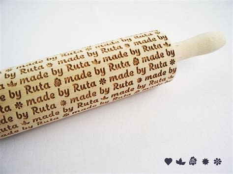 Personalized Rolling Pin With Any Text Embossing Rolling Pin Etsy