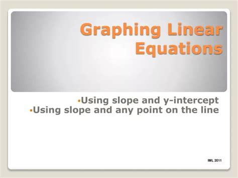 Ppt Graphing Linear Equations Powerpoint Presentation Free Download