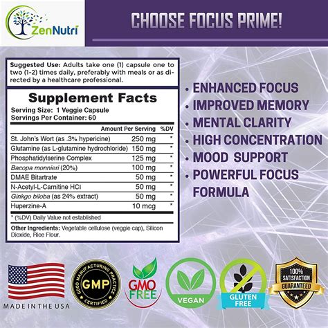 Focus, Memory, Clarity & Mood Support Brain Booster Supplement ...