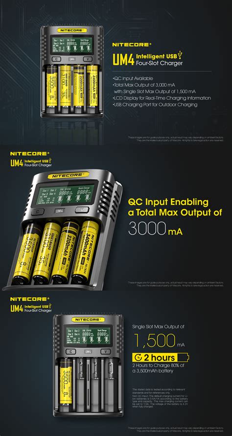 New Nitecore Um Lcd Screen Display Lithium Battery Charger Slots Usb