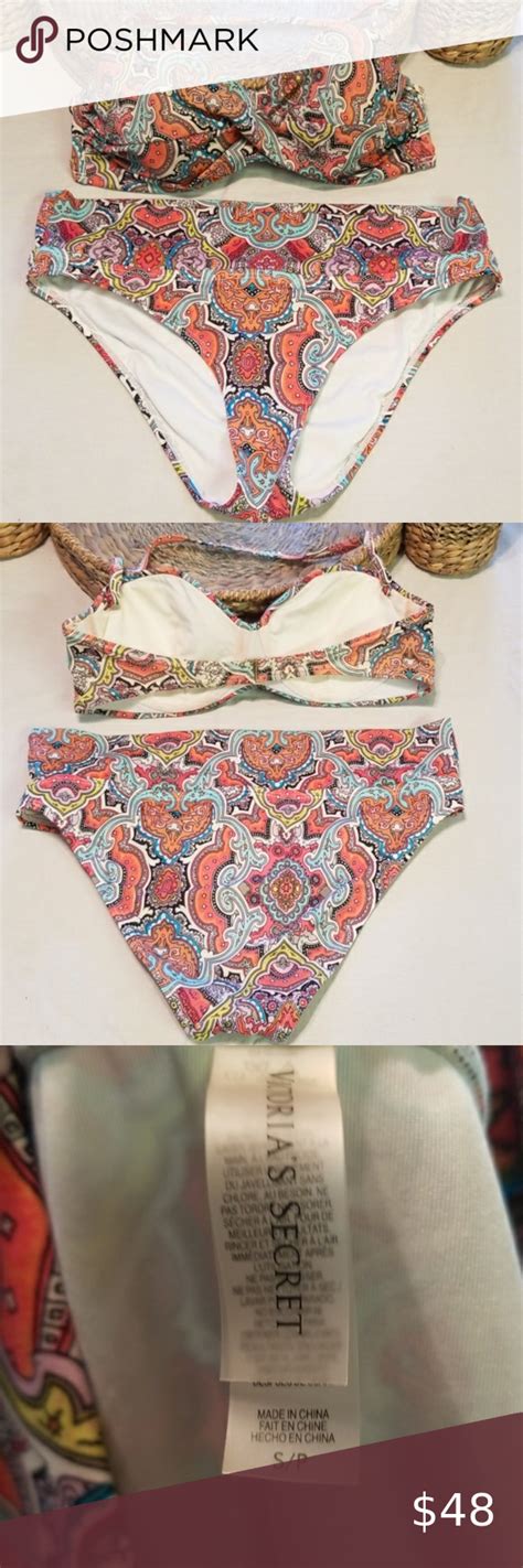 Victoria S Secret Paisley Bikini Size 34D Small Paisley Bikini