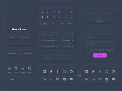 Neumorphic Ui Kit Dark By Naomi Pham On Dribbble