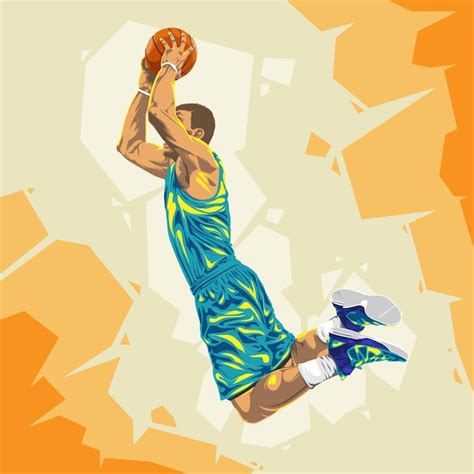 Premium Vector Slam Dunk Basketball Player Pose