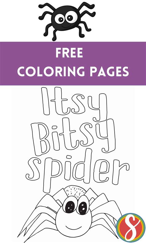 Free Itsy Bitsy Spider Coloring Page Stevie Doodles