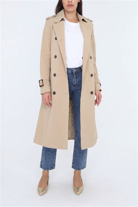 Trenchcoat Dames Beige Leather City