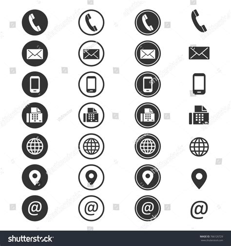 Various Icons And Symbols For The Phone Email Telephone Mailbox