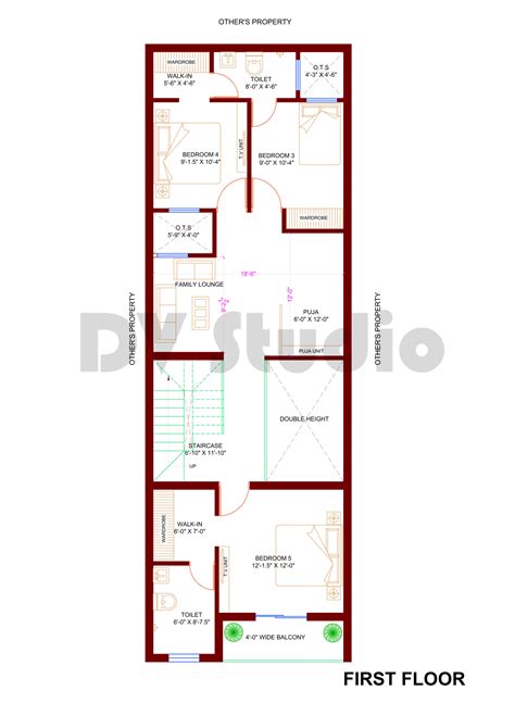 20X60 House Design Option 3 - DV Studio