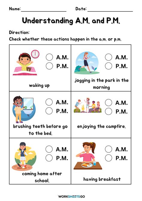 Understanding A M And P M Worksheets WorksheetsGO