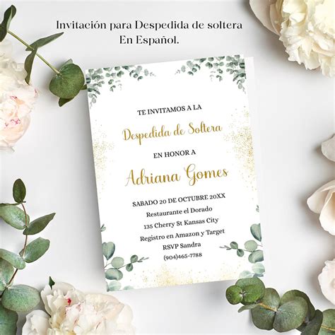 Plantilla de invitación de despedida de soltera española Etsy España