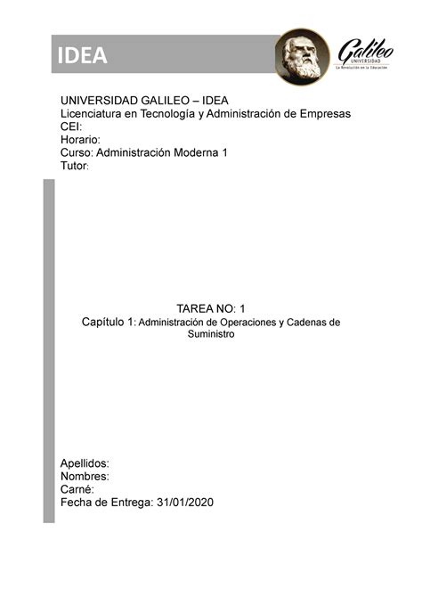 Tarea Administraci N Moderna Universidad Galileo Idea