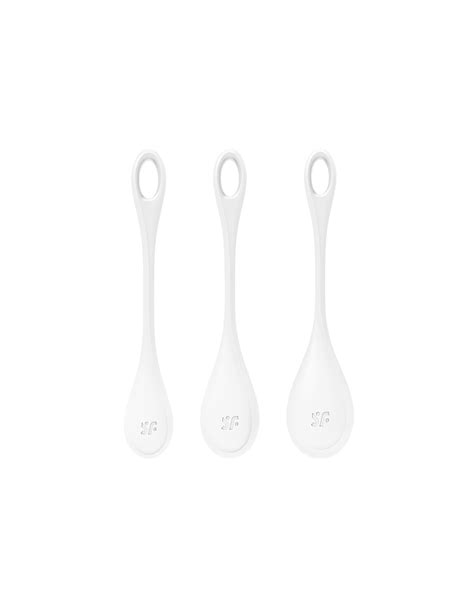 Set De 3 Boules De Geisha Blanche Yoni Power 1 Satisfyer Boules D