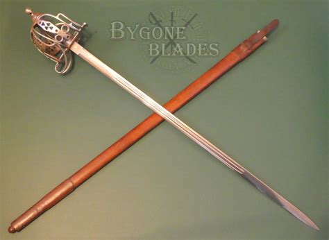 British Scottish Highland Infantry Officers Basket Hilt Broadsword