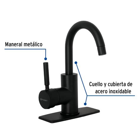 Monomando Corto Para Lavabo Negro Mate Foset Monomandos Para Lavabo