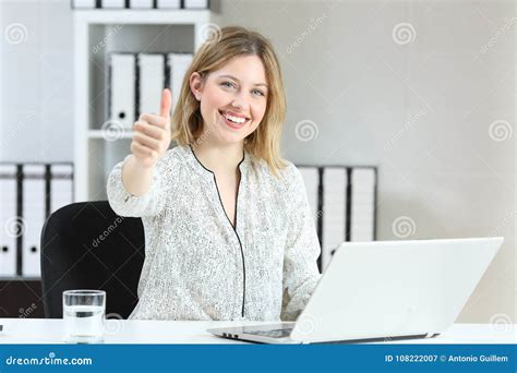 Satisfied Office Employee Looking At You Stock Image Image Of Front