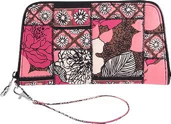 Amazon Vera Bradley Zip Around Wristlet In Mocha Rouge Clothing