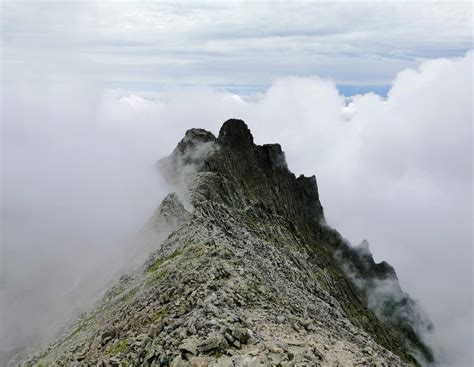 Two Tiny Climbers On Top Of The Gendarme Seen From The Summit Of