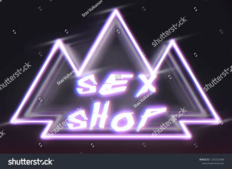 Banner Sex Shop Cyberpunk Style Neon Stock Illustration 1235253388