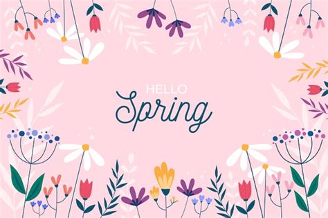 Free Vector Frame Of Flowers For Spring Season