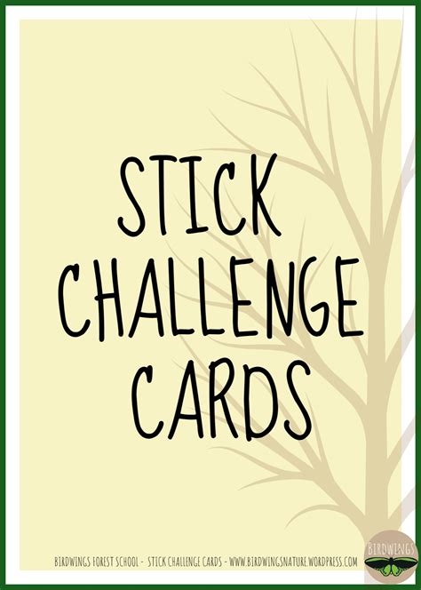 Stick Challenge Cards - Birdwings Forest School