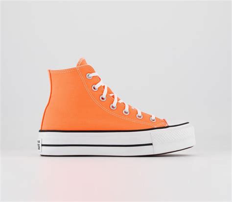 Converse All Star Lift Hi Platform Trainers Peach Beam Black White