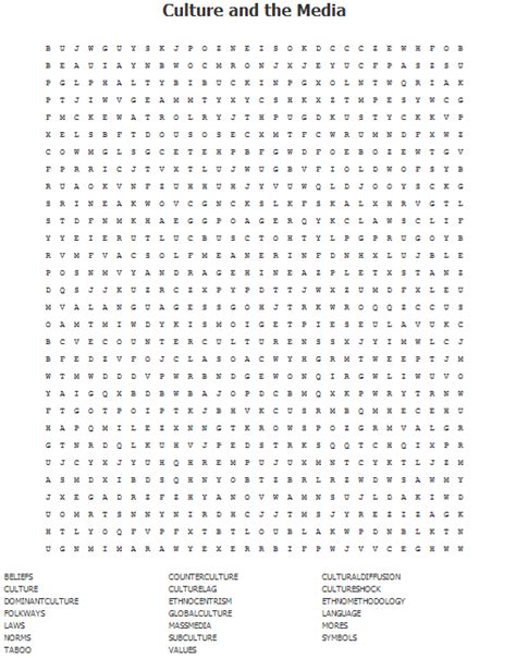 Pop Culture Word Search