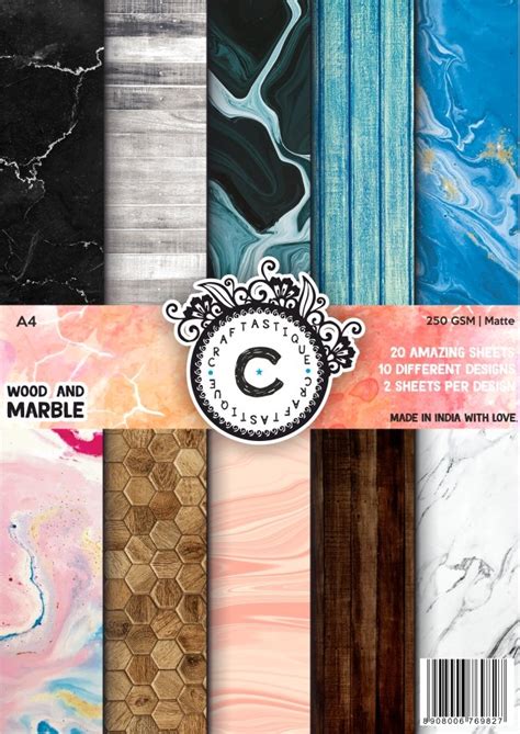 Craftastique Scrapbook Paper Pack A4 250 Gsm Matte Multicolor 20