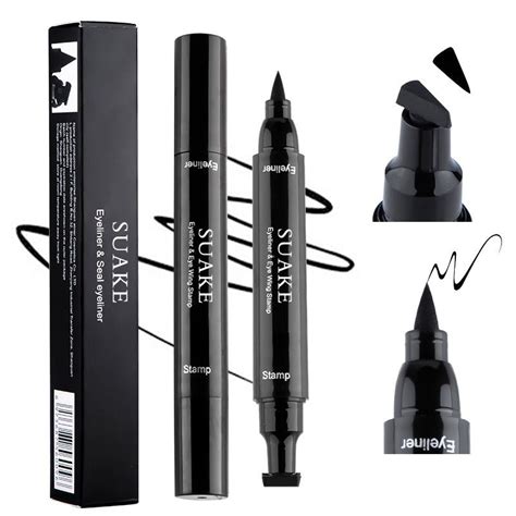 Suake Stamp Eyeliner 2in1 Black Eyeliners With Wings Stamps Applicator