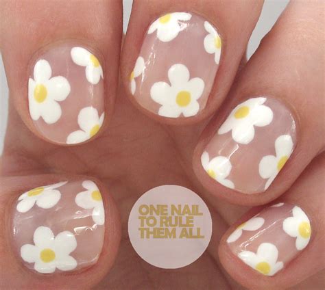 One Nail To Rule Them All Negative Space Daisy Nail Art