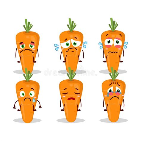 Set Of Cute Carrots Characters With Different Emotions Stock Vector Illustration Of Smile