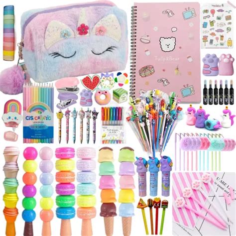 Kit Caixa Papelaria Fofa Kawaii 25 Itens Presente Criativos MercadoLivre