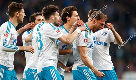 Schalkes Benedikt Hoewedes R Celebrates Scoring Editorial Stock Photo