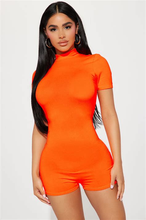 Keekee Romper Orange Fashion Nova Rompers Fashion Nova