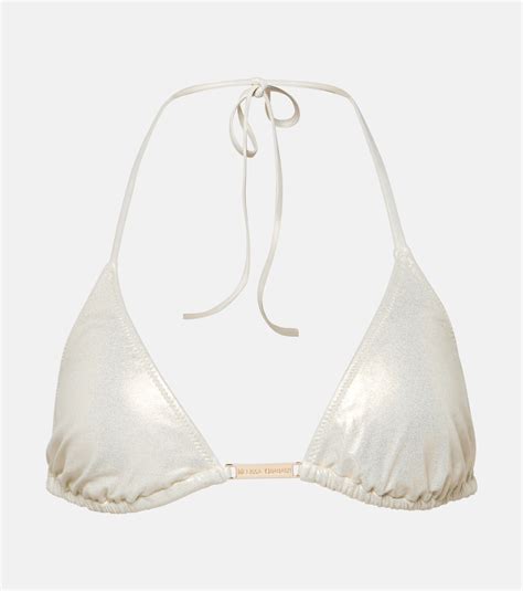 Andorra Triangle Metallic Bikini Top In Gold Melissa Odabash Mytheresa
