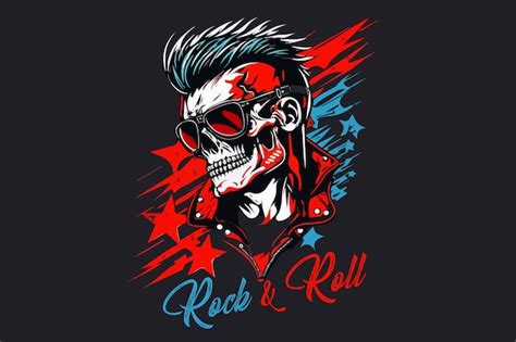 Premium Vector Vector Skull Rock And Roll Art For Tshirt