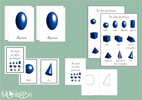 Montessori Sensorial Album Geometric Solids 5 Lessons Printable 3 Part