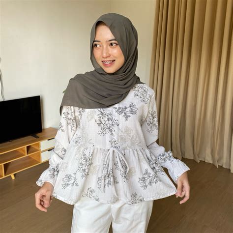 Jual NADINE BLOUSE Ara Top Atasan Wanita Casual Terlaris Blouse