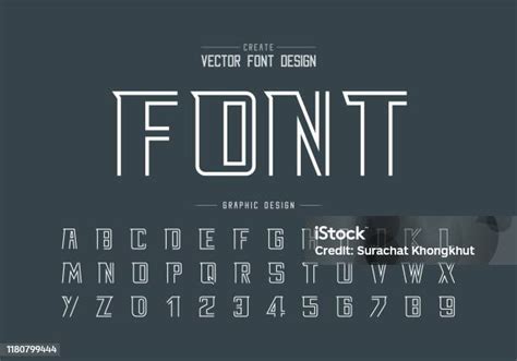font tebal garis  vektor alfabet jenis huruf modern  desain nomor