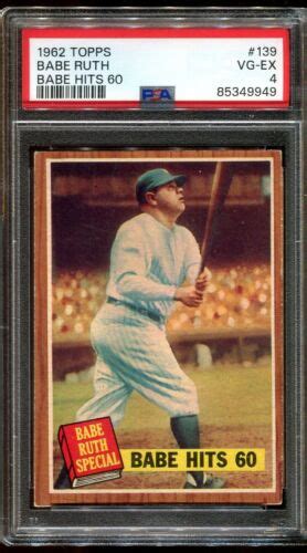 1962 Topps 139 Babe Ruth Babe Hits 60 EBay