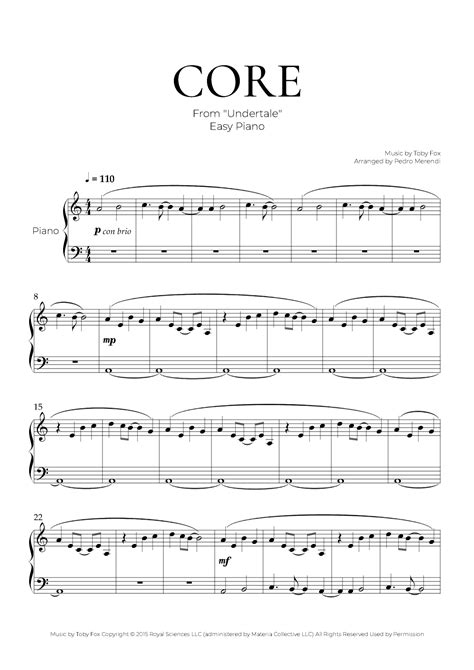 Undertale Variations Arr Pedro Merendi Sheet Music Toby Fox Easy