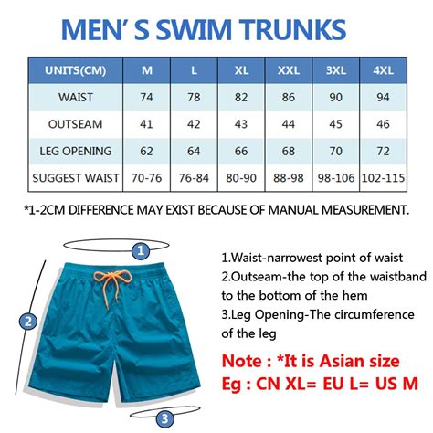 Mens Swim Trunks Size Chart | ubicaciondepersonas.cdmx.gob.mx