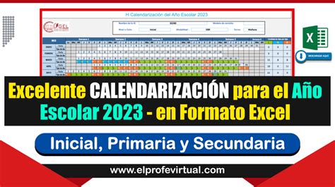 Excelente Calendarizaci N Para El A O Escolar Totalmente Editable