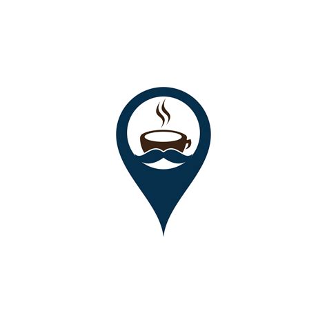 Coffee shop map pin shape concept logo vector illustration. Coffee shop ...