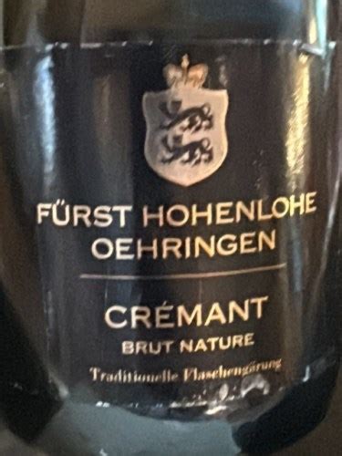 2022 Fürst Hohenlohe Oehringen Crémant Brut Nature Vivino US