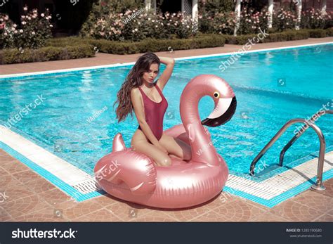 Sexy Bikini Girl Model Enjoying On Stock Photo Edit Now 1285190680