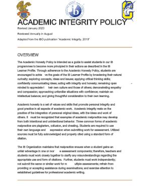 Fillable Online Academic Integrity Policy Fax Email Print PdfFiller