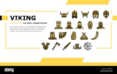 Viking Medieval Norse Helmet Landing Header Vector Stock Vector Image