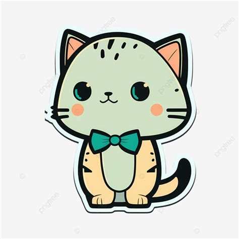 Gatinho Fofo Adesivo De Gato Dos Desenhos Animados Gatinho Png