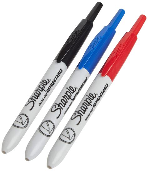 Sharpie Retractable Ultra Fine Point Permanent Markers 3 Colored