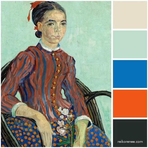 Color palette inspired by artist Vincent van Goghs La Mousmé 1888