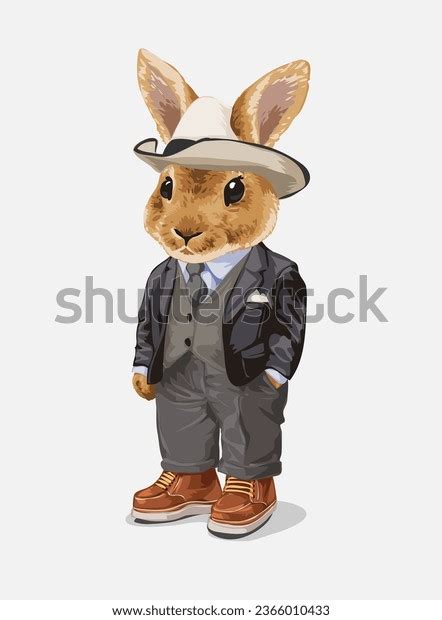 Cute Cartoon Bunny Vintage Formal Suit Stock Vector (Royalty Free) 2366010433 | Shutterstock